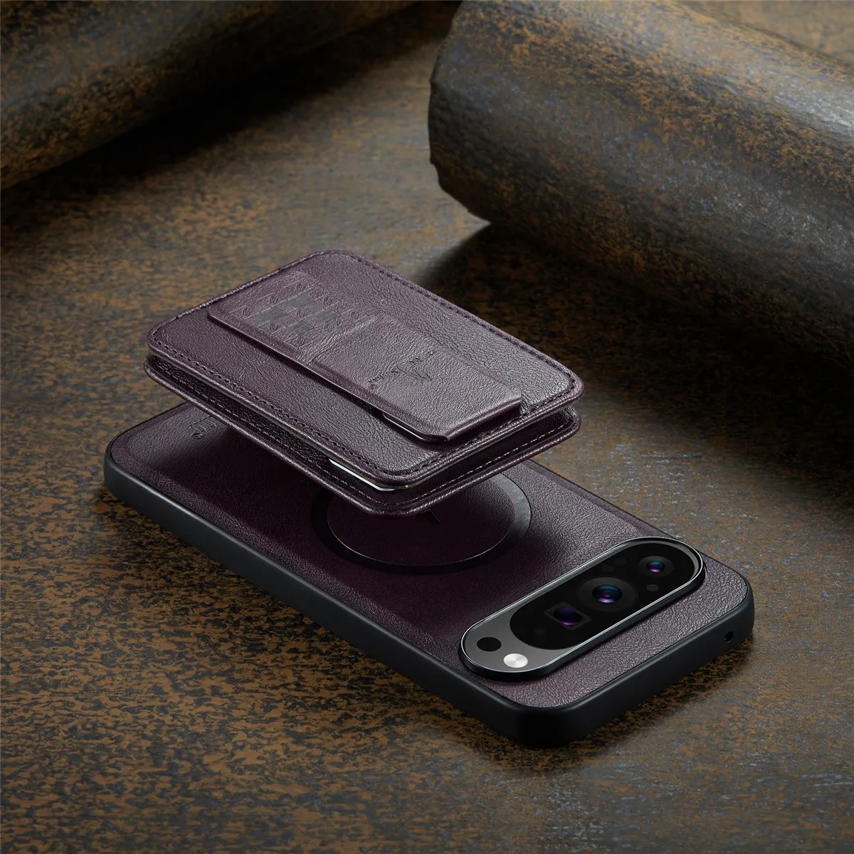 Leather Case with Detachable Magnetic Wallet For Google Pixel Series - onlinemegasale.com