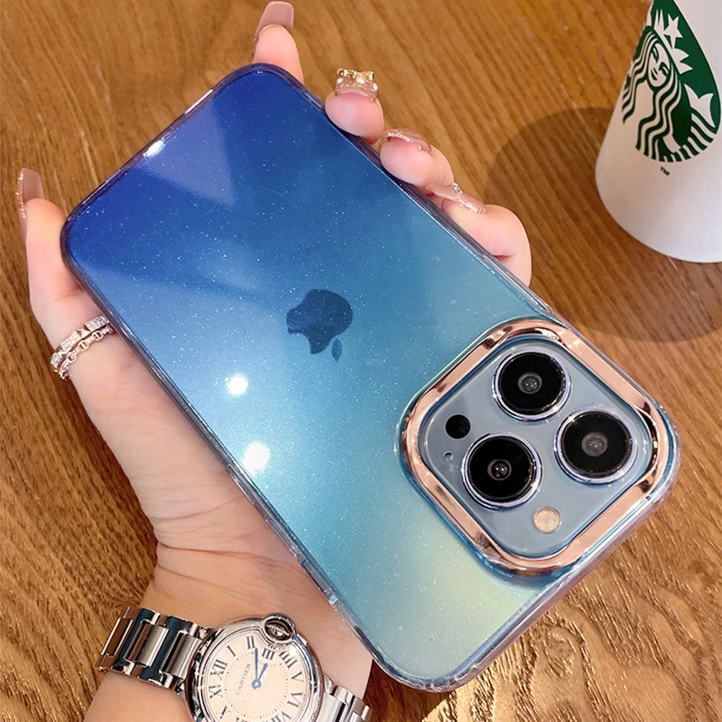 Luxury Fashion Glitter Bling Clear Phone Case For iPhone - onlinemegasale.com