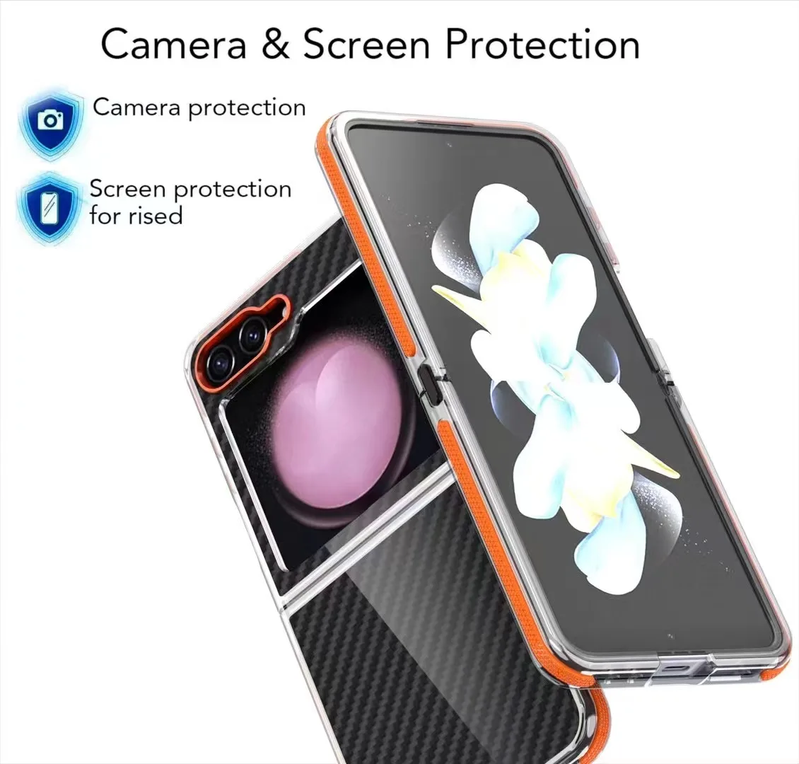 Full Protetcion Case with Metal Button For Samsung Galaxy Z Flip 6 - onlinemegasale.com