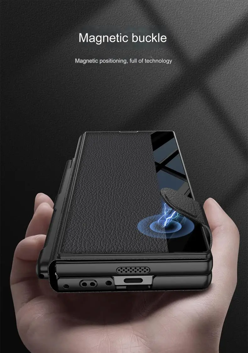 Vegan Leather S-Pen Flip Case for Samsung Galaxy Z Fold 6 | Built-in Glass Screen Protector & Card Slot Holder - onlinemegasale.com Vegan Leather S-Pen Flip Case for Samsung Galaxy Z Fold 6 | Built-in Glass Screen Protector & Card Slot Holder - onlinemegasale.com