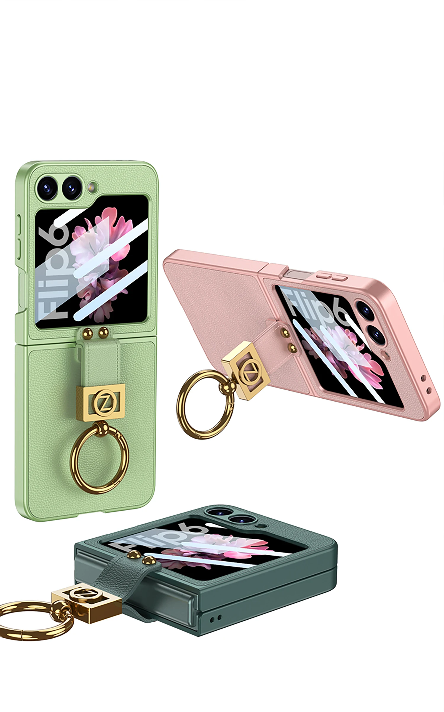 Shockproof Leather Case with Ring Holder for Samsung Galaxy Z Flip 6 - onlinemegasale.com Shockproof Leather Case with Ring Holder for Samsung Galaxy Z Flip 6 - onlinemegasale.com