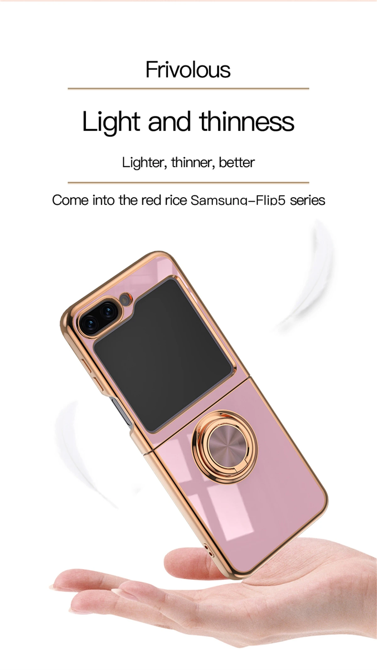 Luxury Electroplating Ring Holder Case For Samsung Galaxy Z Flip 5 - onlinemegasale.com Luxury Electroplating Ring Holder Case For Samsung Galaxy Z Flip 5 - onlinemegasale.com