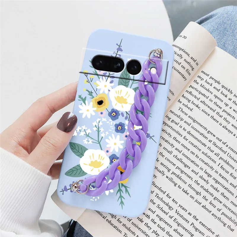 Flowers Silicone Matte Cover For Google Pixel 7 Pro - onlinemegasale.com