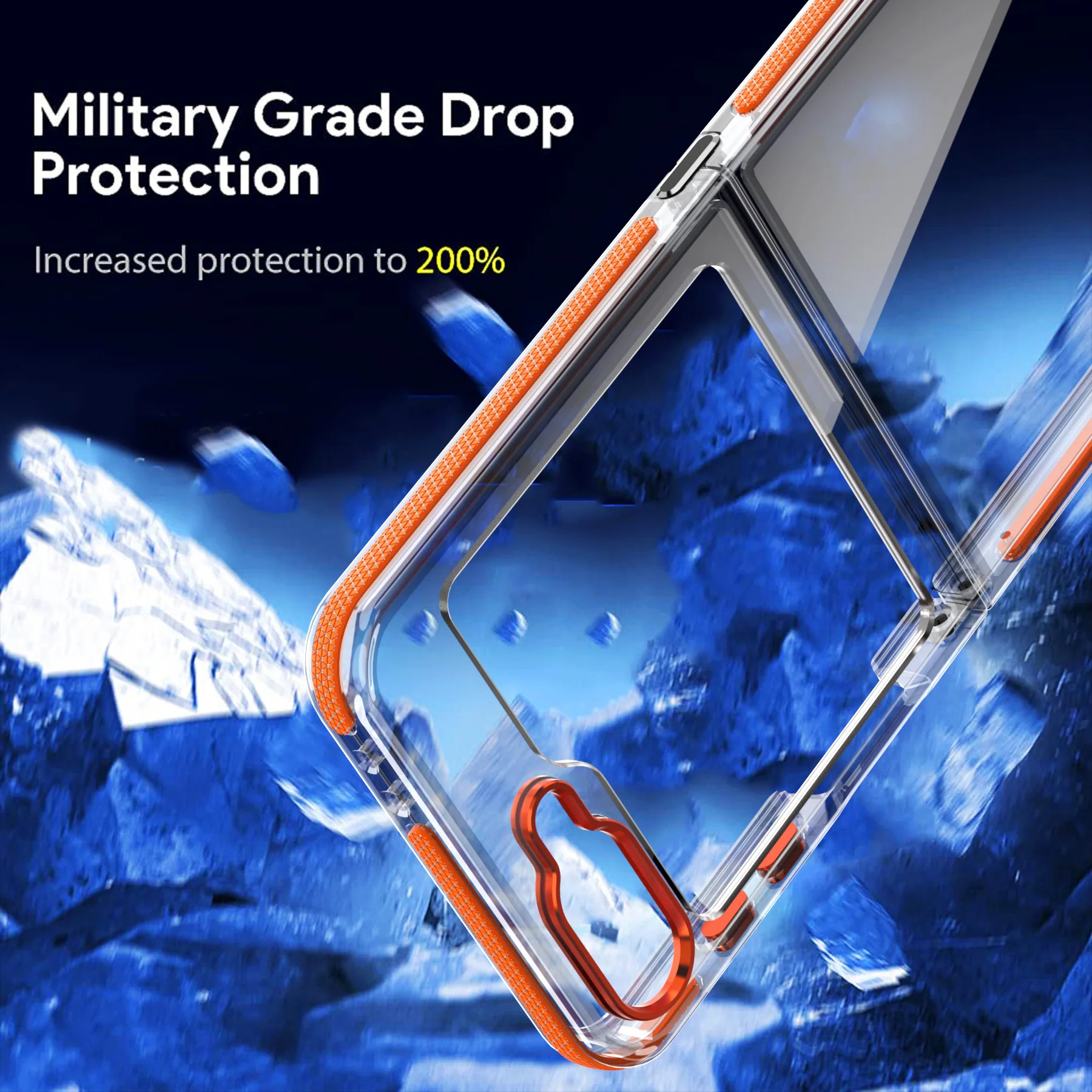 Full Protetcion Case with Metal Button For Samsung Galaxy Z Flip 6 - onlinemegasale.com