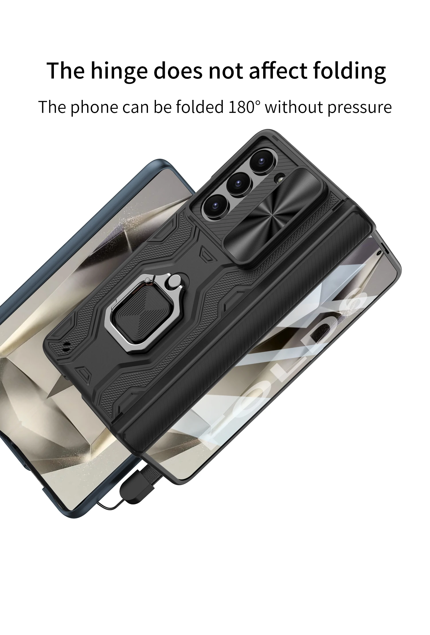 Full Protection Case with Pen Holder & Hinge Protection For Samsung Galaxy Z Fold 6 - onlinemegasale.com