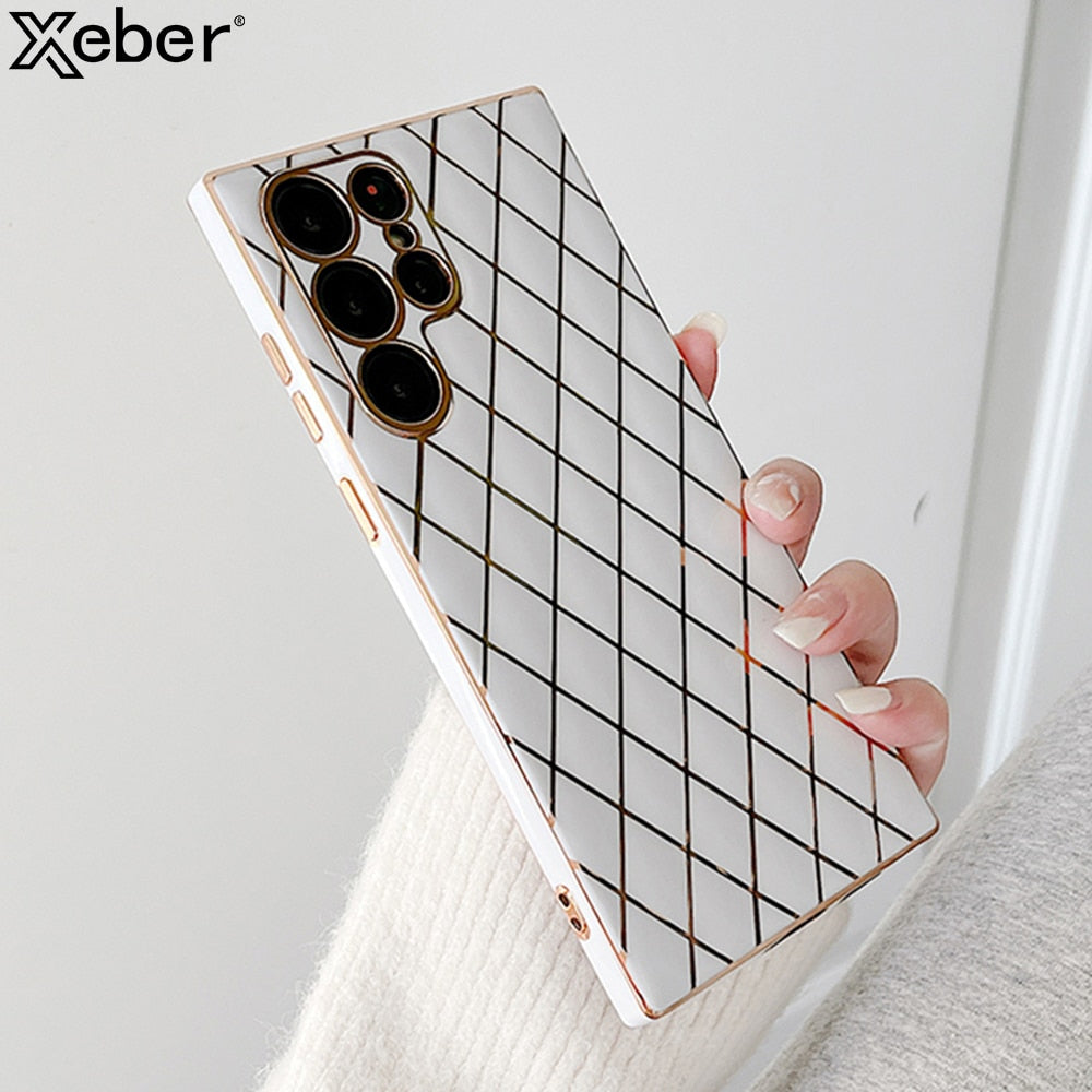 Sb09e1bc6f6b94869b3bf529fb85718eeX Luxury Soft Phone Case For Samsung S22 Series - onlinemegasale.com