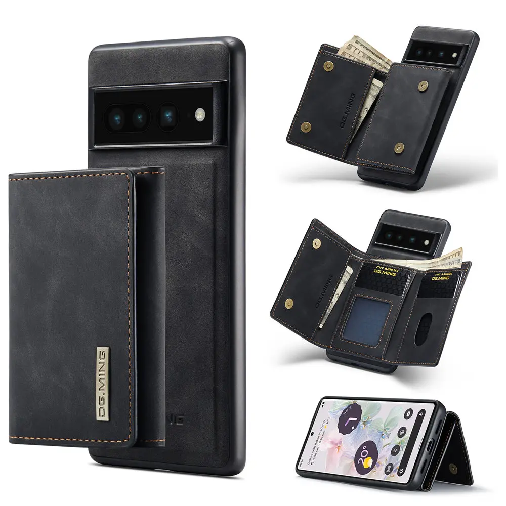 2 in 1 Magnetic Leather Case with Detachable Wallet For Google Pixel Series - onlinemegasale.com