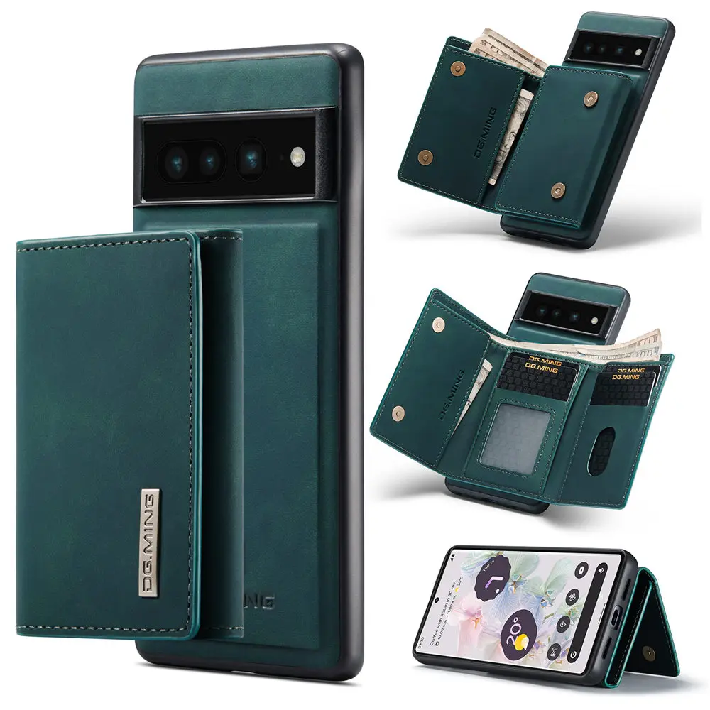 2 in 1 Magnetic Leather Case with Detachable Wallet For Google Pixel Series - onlinemegasale.com