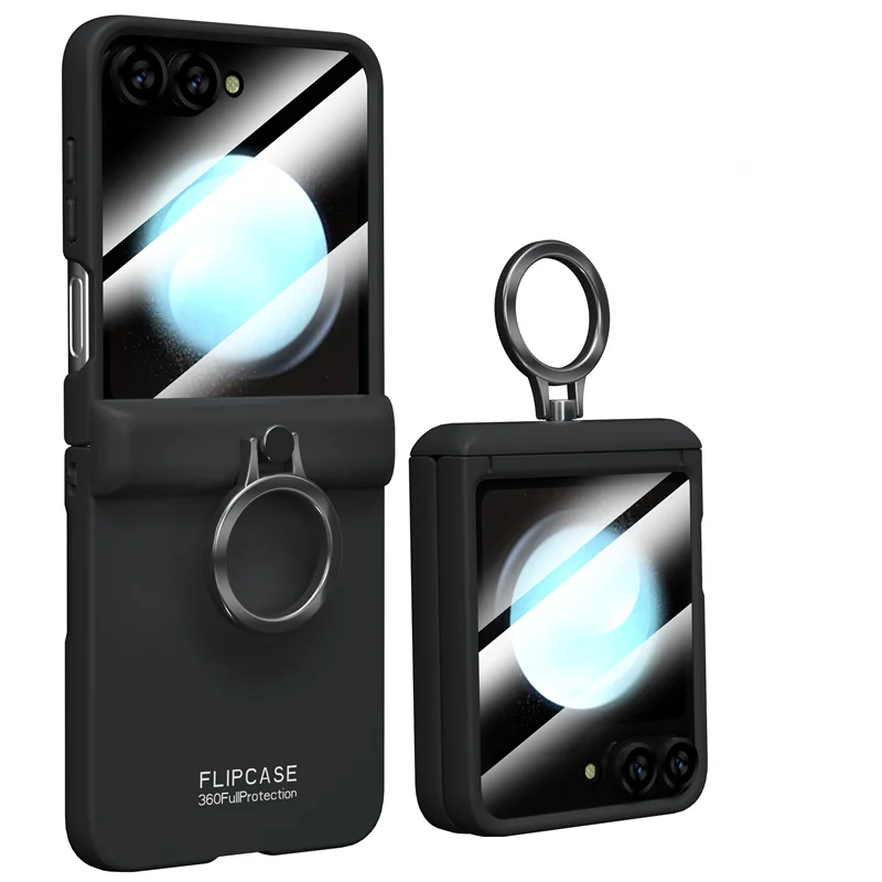 Shockproof Case with Hinge Protection & Ring Stand for Samsung Galaxy Z Flip 6 - onlinemegasale.com