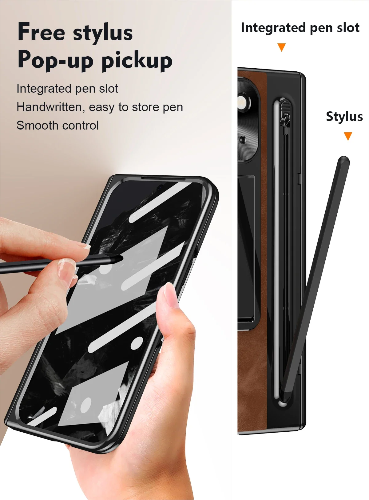 Leather Case With Touch Pen For Google Pixel 9 Pro Fold - onlinemegasale.com