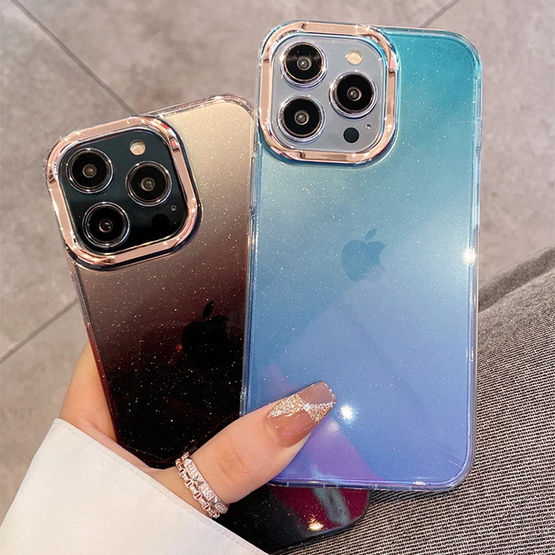 Luxury Fashion Glitter Bling Clear Phone Case For iPhone - onlinemegasale.com