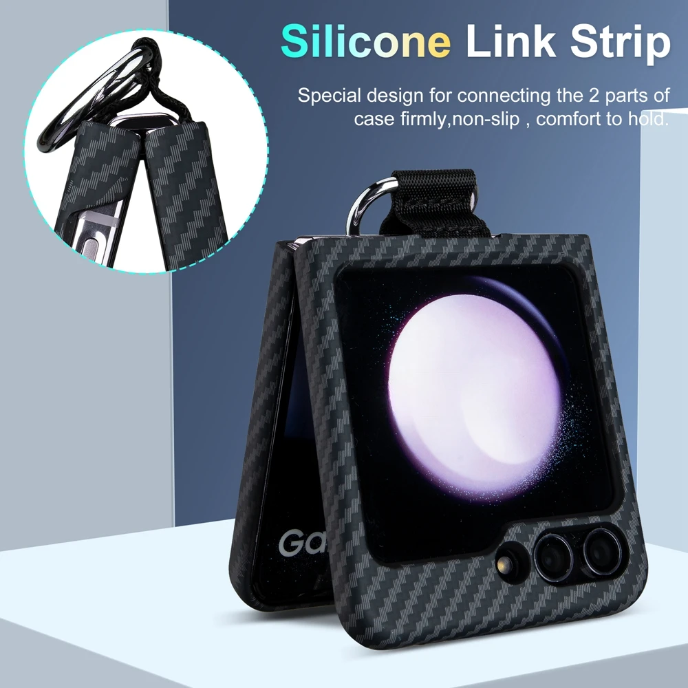 Shockproof Carbon Fiber Case with Ring Holder for Samsung Galaxy Z Flip 6 - onlinemegasale.com Shockproof Carbon Fiber Case with Ring Holder for Samsung Galaxy Z Flip 6 - onlinemegasale.com