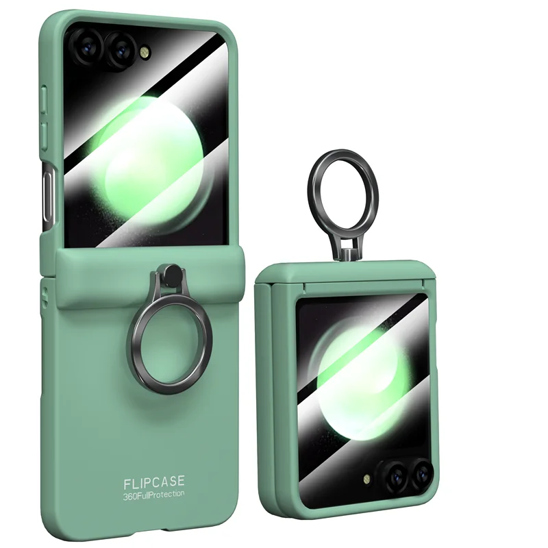 Shockproof Case with Hinge Protection & Ring Stand for Samsung Galaxy Z Flip 6 - onlinemegasale.com