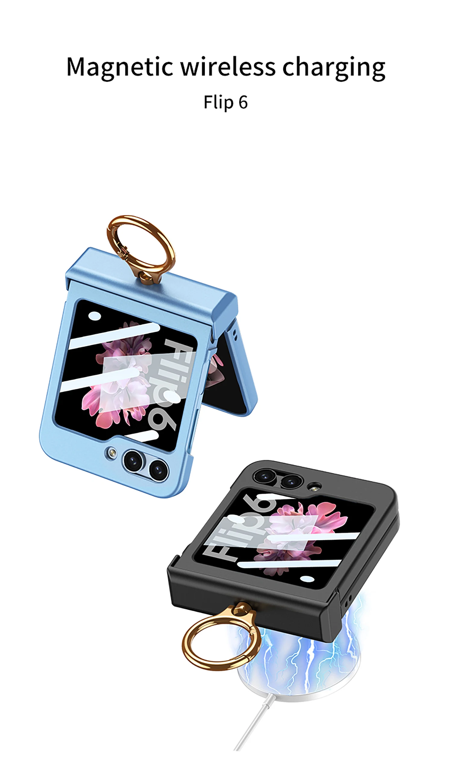 Ultra Thin Hard Case with Ring Holder for Samsung Galaxy Z Flip 6 - onlinemegasale.com