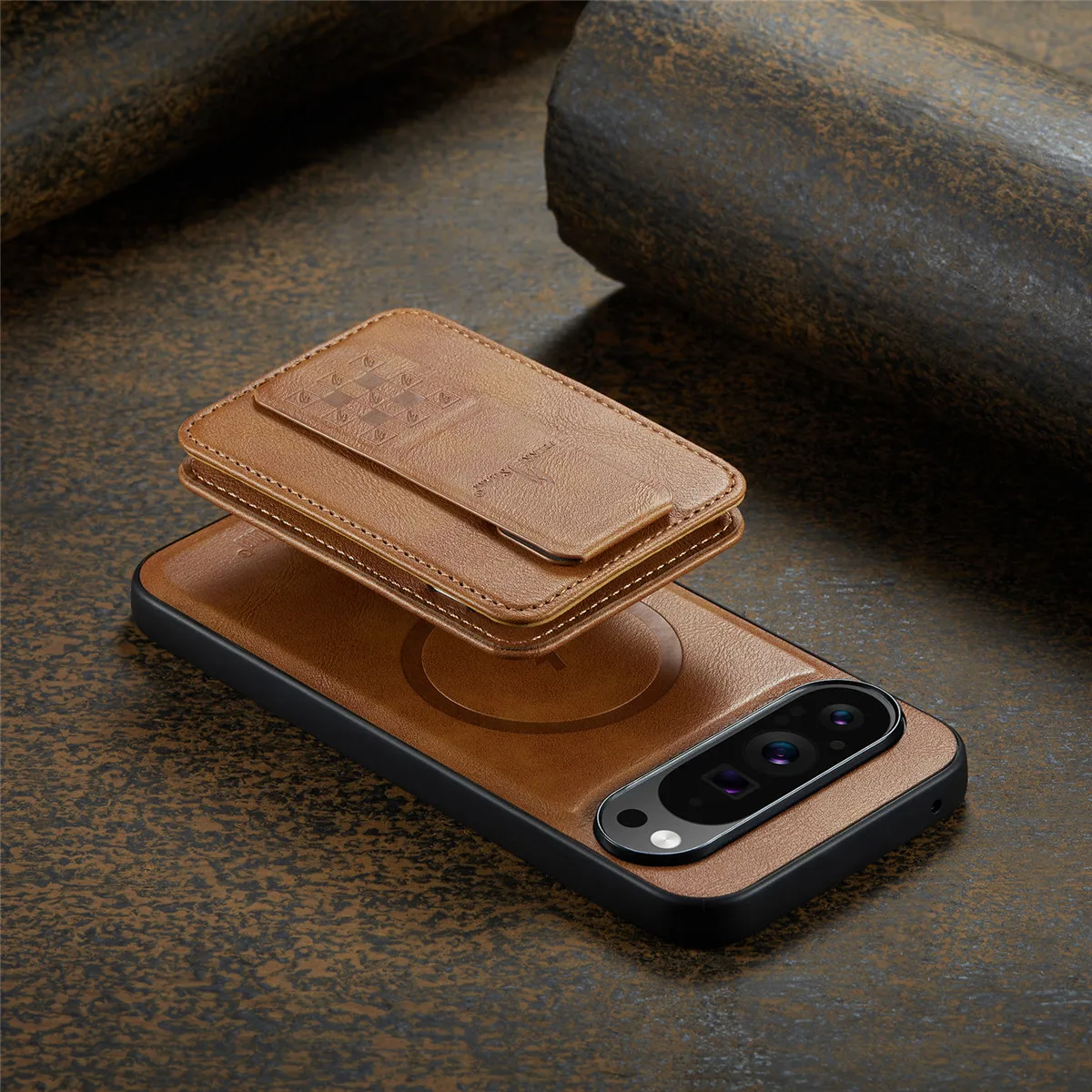 Leather Case with Detachable Magnetic Wallet For Google Pixel Series - onlinemegasale.com