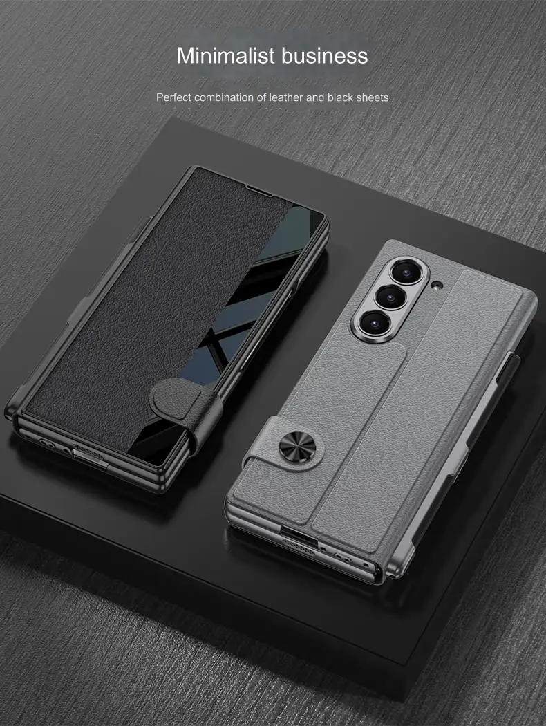 Vegan Leather S-Pen Flip Case for Samsung Galaxy Z Fold 6 | Built-in Glass Screen Protector & Card Slot Holder - onlinemegasale.com Vegan Leather S-Pen Flip Case for Samsung Galaxy Z Fold 6 | Built-in Glass Screen Protector & Card Slot Holder - onlinemegasale.com