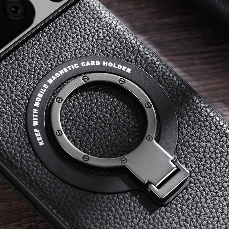 Magnetic Leather Case with Bracket for Google Pixel 8 Series - onlinemegasale.com