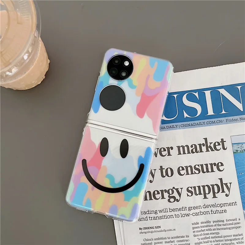 Cute Watercolor Smile Pendant Phone Case For Huawei P50 Pocket - onlinemegasale.com