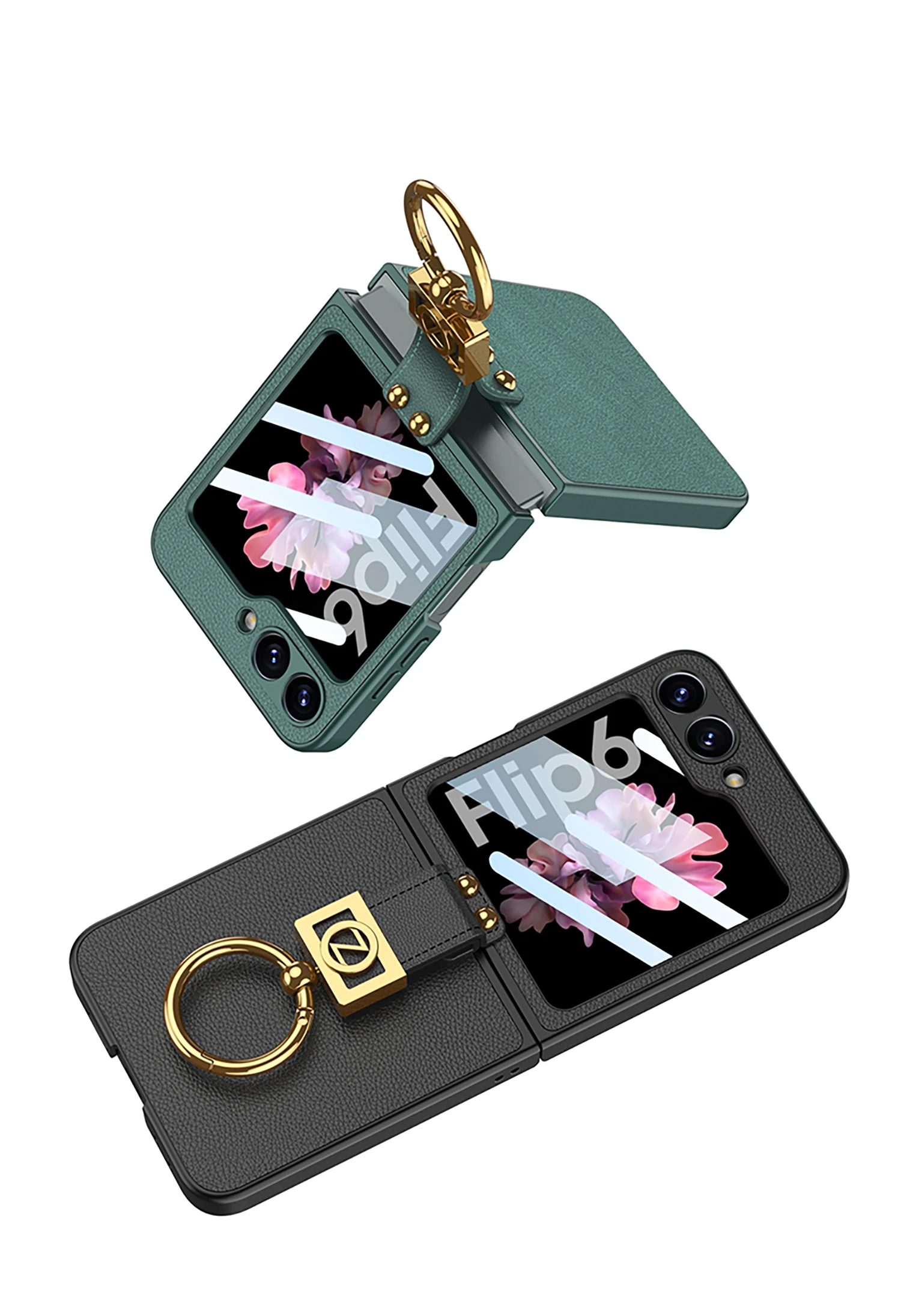 Shockproof Leather Case with Ring Holder for Samsung Galaxy Z Flip 6 - onlinemegasale.com Shockproof Leather Case with Ring Holder for Samsung Galaxy Z Flip 6 - onlinemegasale.com