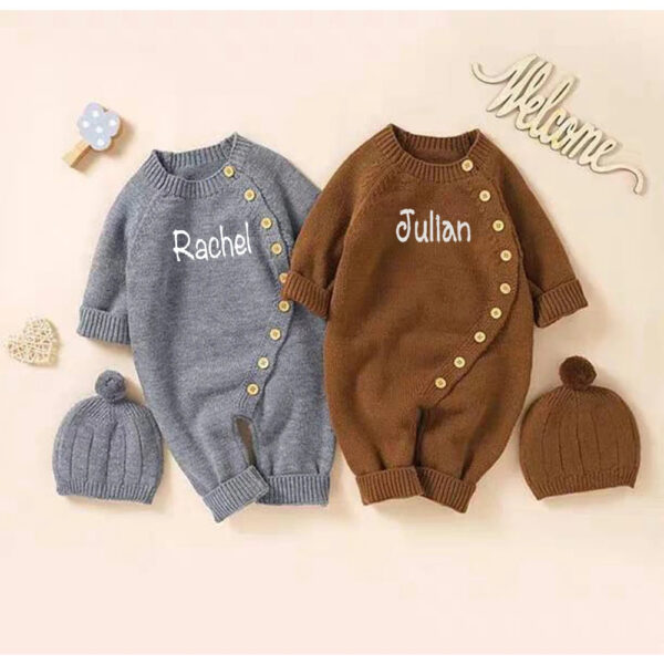 Personalized Embroidery Newborn Romper Set - Custom Name Infant Bodysuit & Coming Home Outfit - Unique Baby Shower Gift"