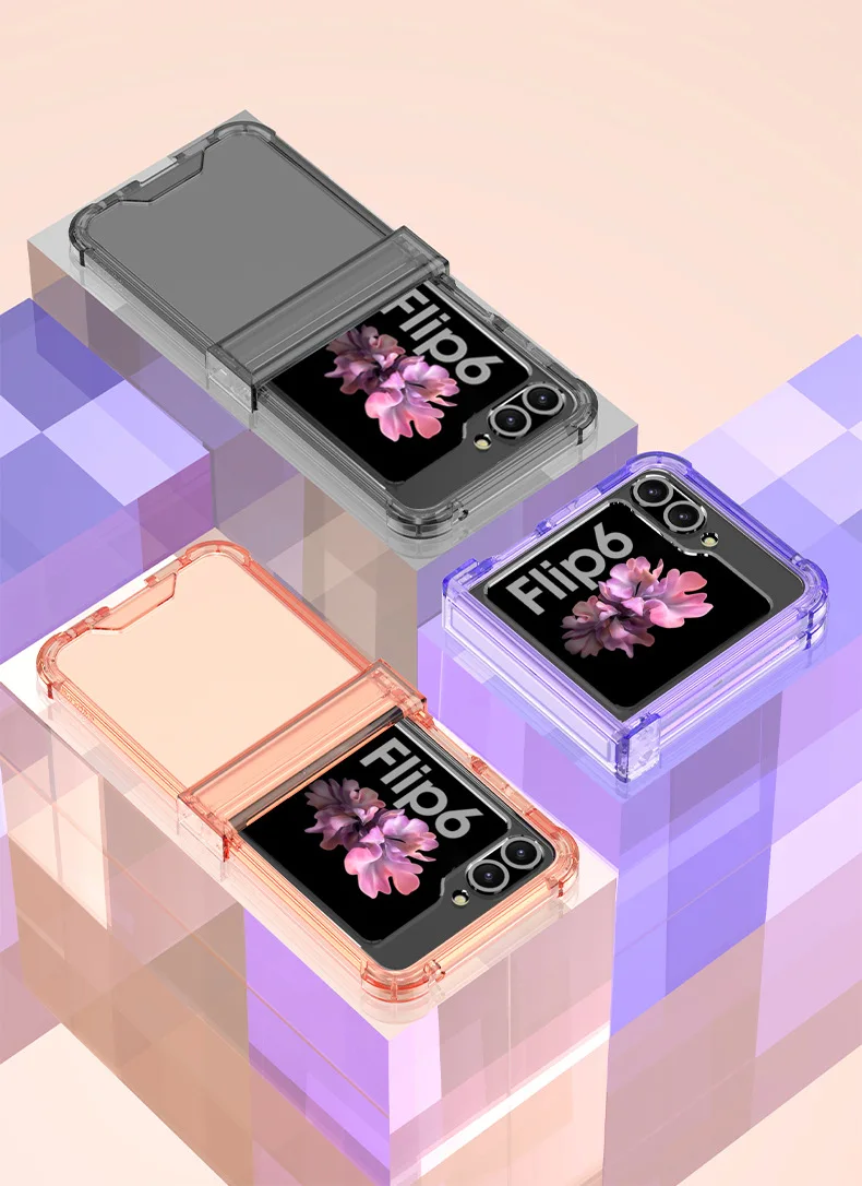 Transparent Case with Hinge Protection For Samsung Galaxy Z Flip 6 - onlinemegasale.com