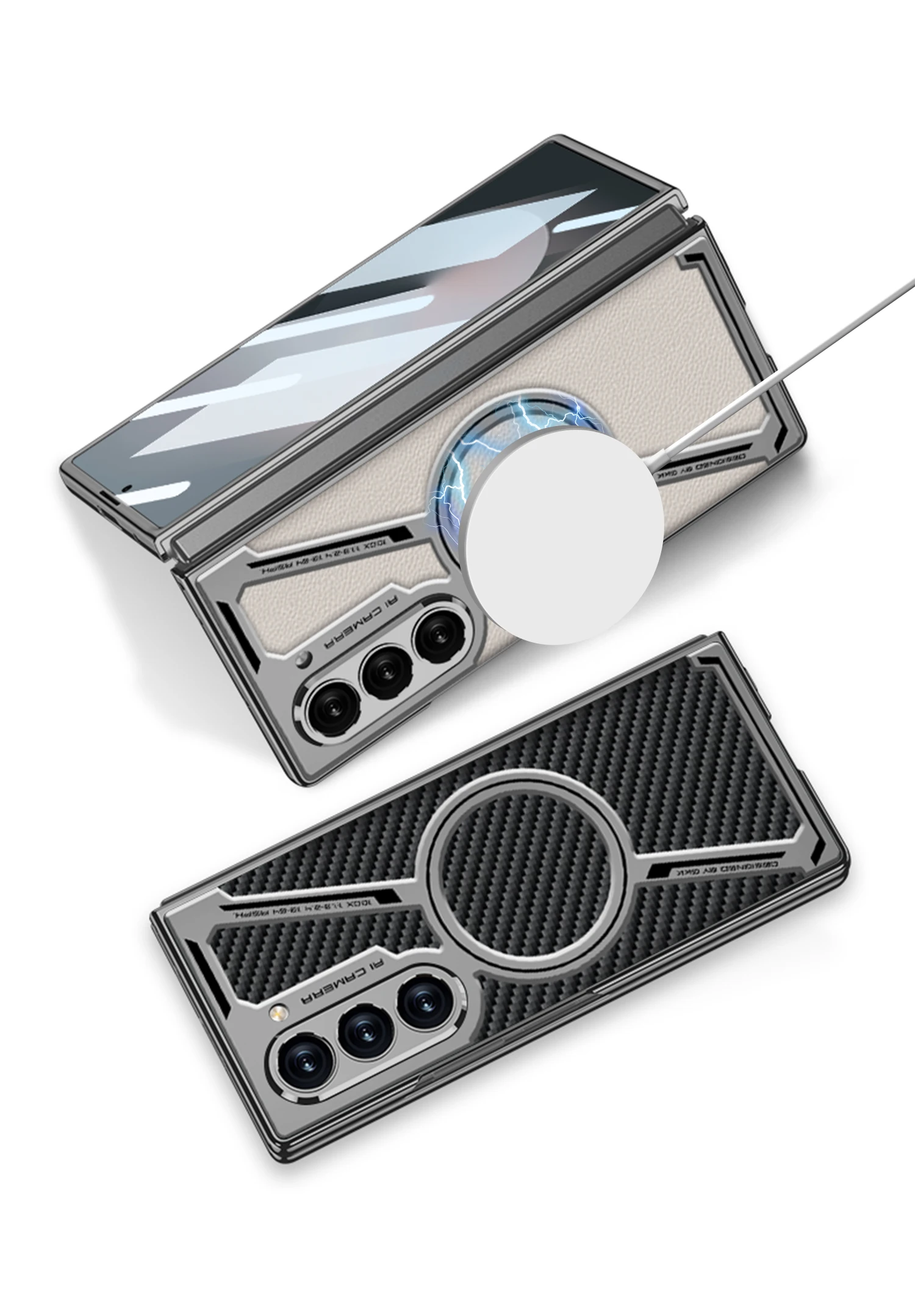 Premium Leather Magsafe Case For Samsung Galaxy Z Fold 6 - onlinemegasale.com