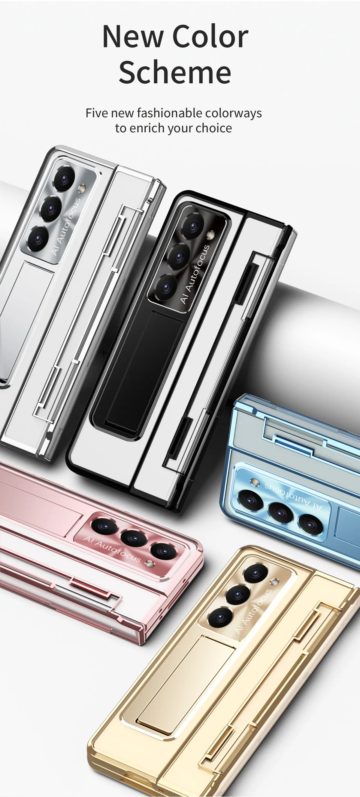 Transparent Case with Bracket For Samsung Galaxy Z Fold Series - onlinemegasale.com