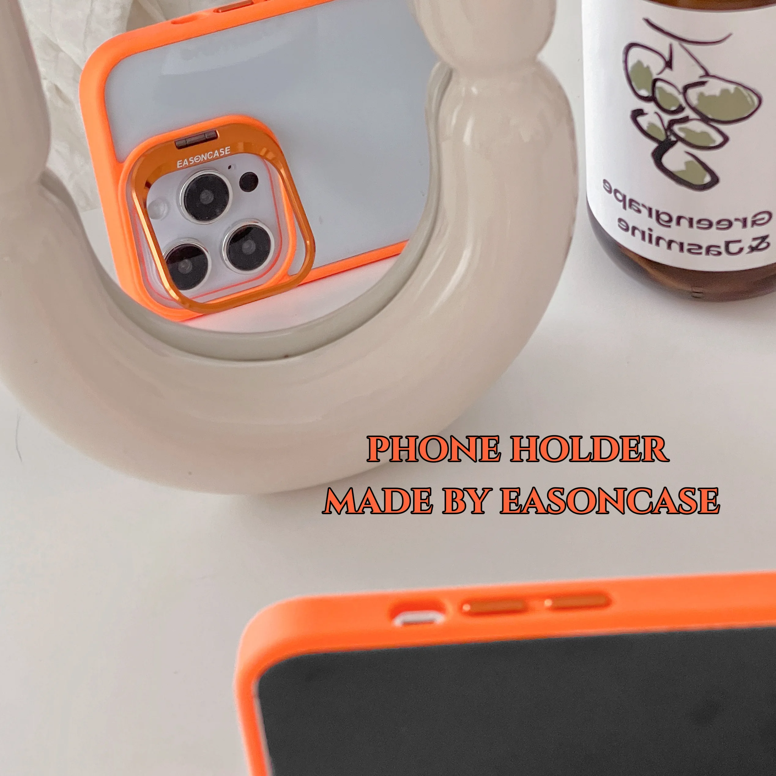 Lens Metal Ring Protector Stand Phone Case For iPhone - onlinemegasale.com