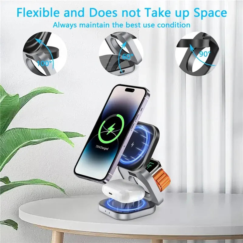 Sc38d5ec8124640f6b3b69561a96dc4130 Foldable 3-in-1 Magnetic Wireless Charger Stand - onlinemegasale.com