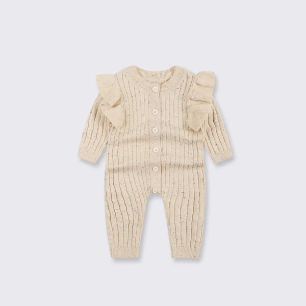 Long Sleeve Knitted Baby Jumpsuit