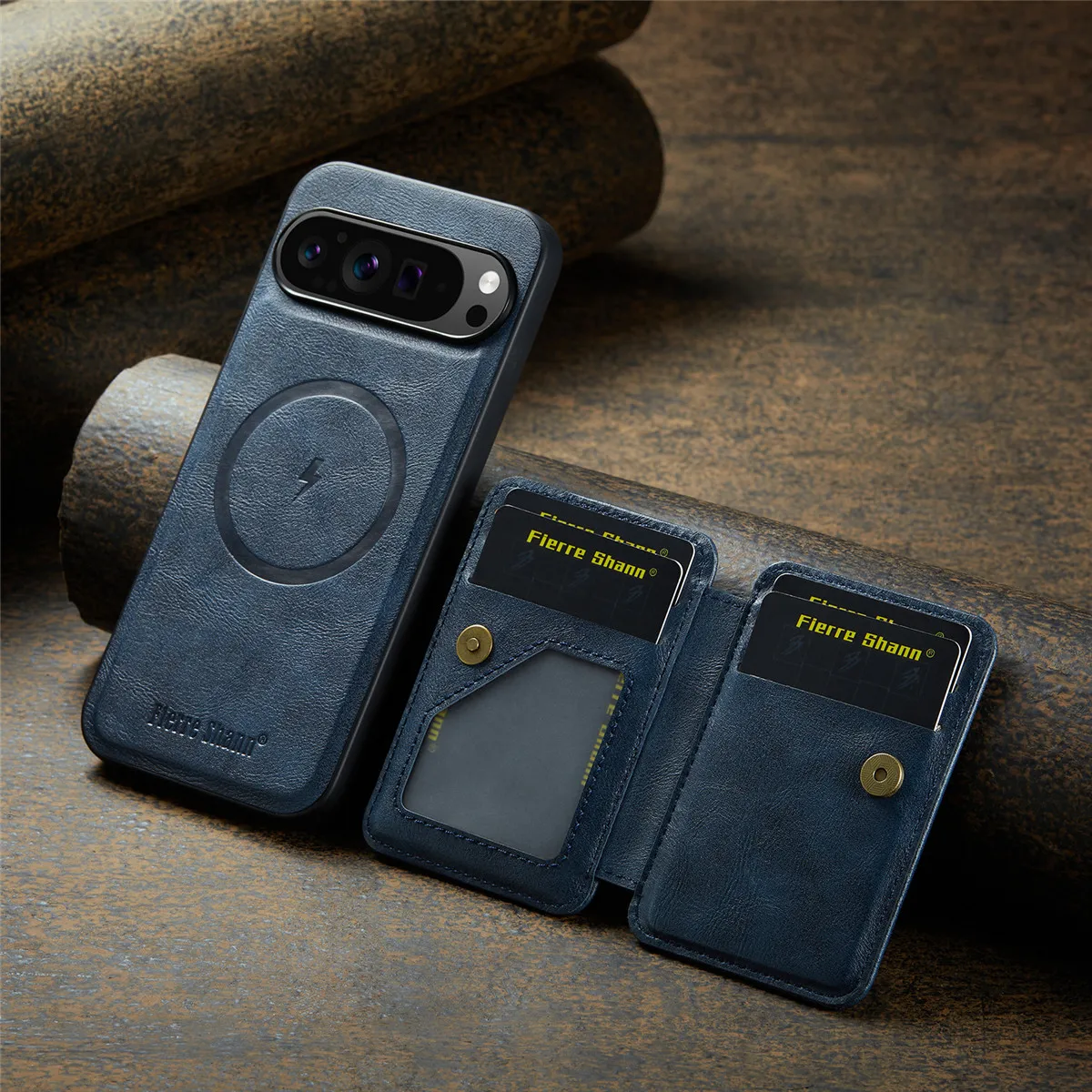 Leather Case with Detachable Magnetic Wallet For Google Pixel Series - onlinemegasale.com