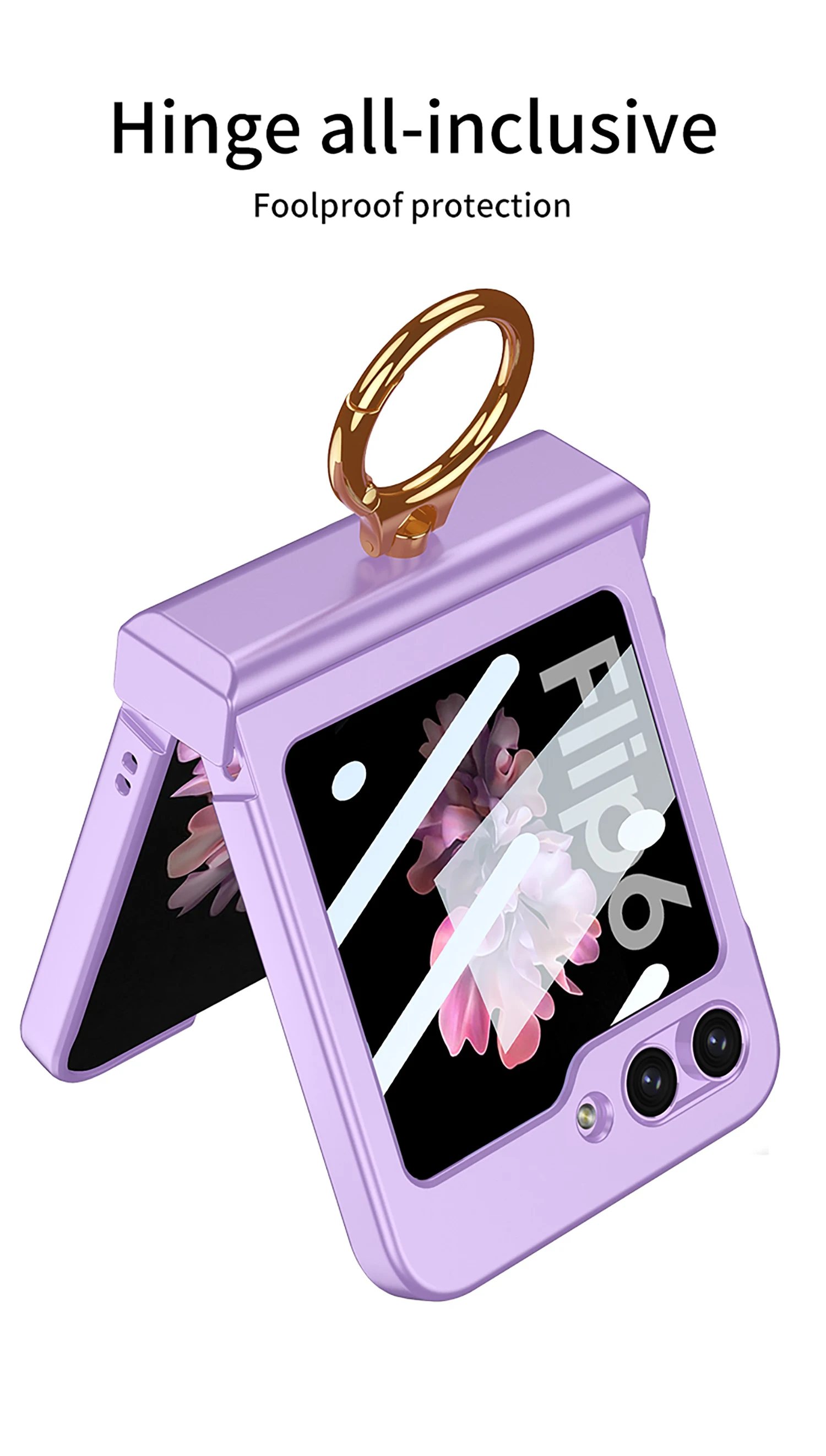 Ultra Thin Hard Case with Ring Holder for Samsung Galaxy Z Flip 6 - onlinemegasale.com