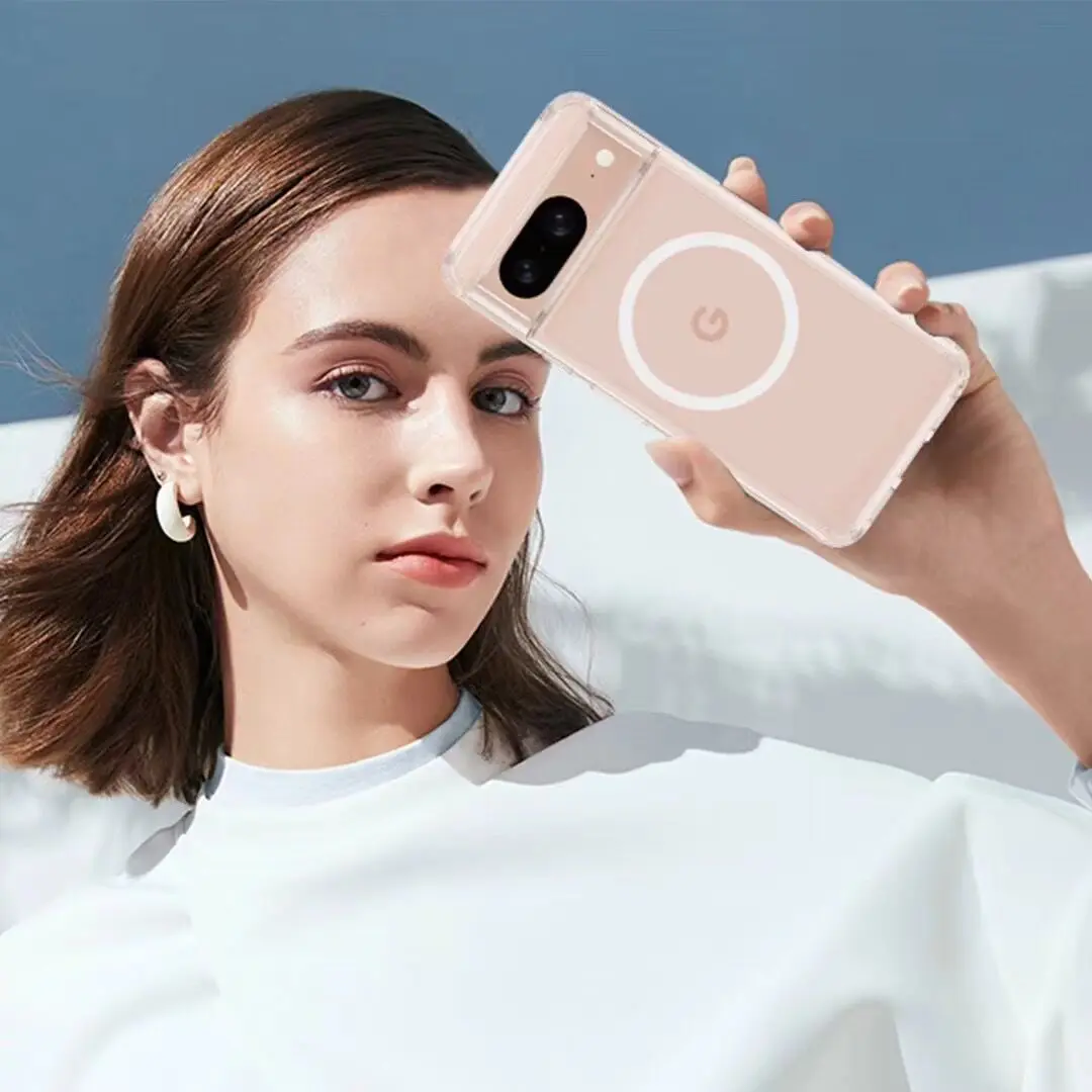 Transparent Magnetic Wireless charging Case For Google Pixel 8 Series - onlinemegasale.com