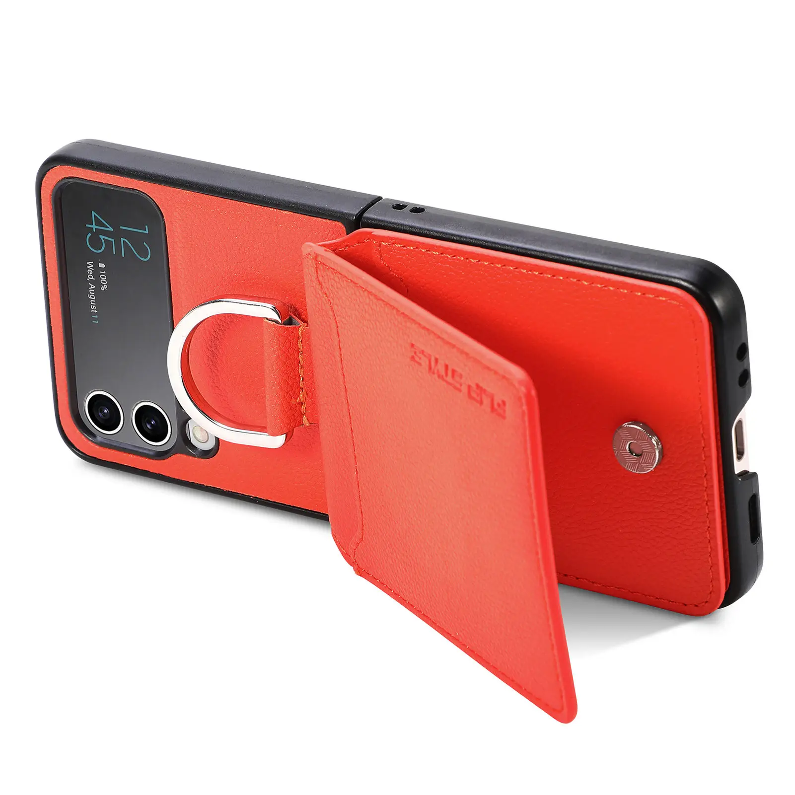 Luxury Leather Wallet Phone Case For Samsung Z Flip - onlinemegasale.com