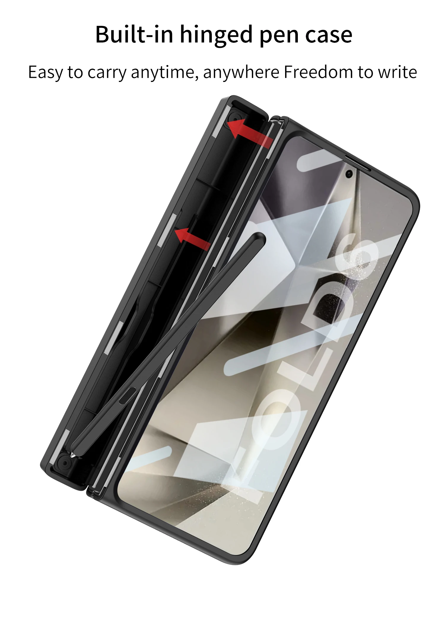Full Protection Case with Pen Holder & Hinge Protection For Samsung Galaxy Z Fold 6 - onlinemegasale.com