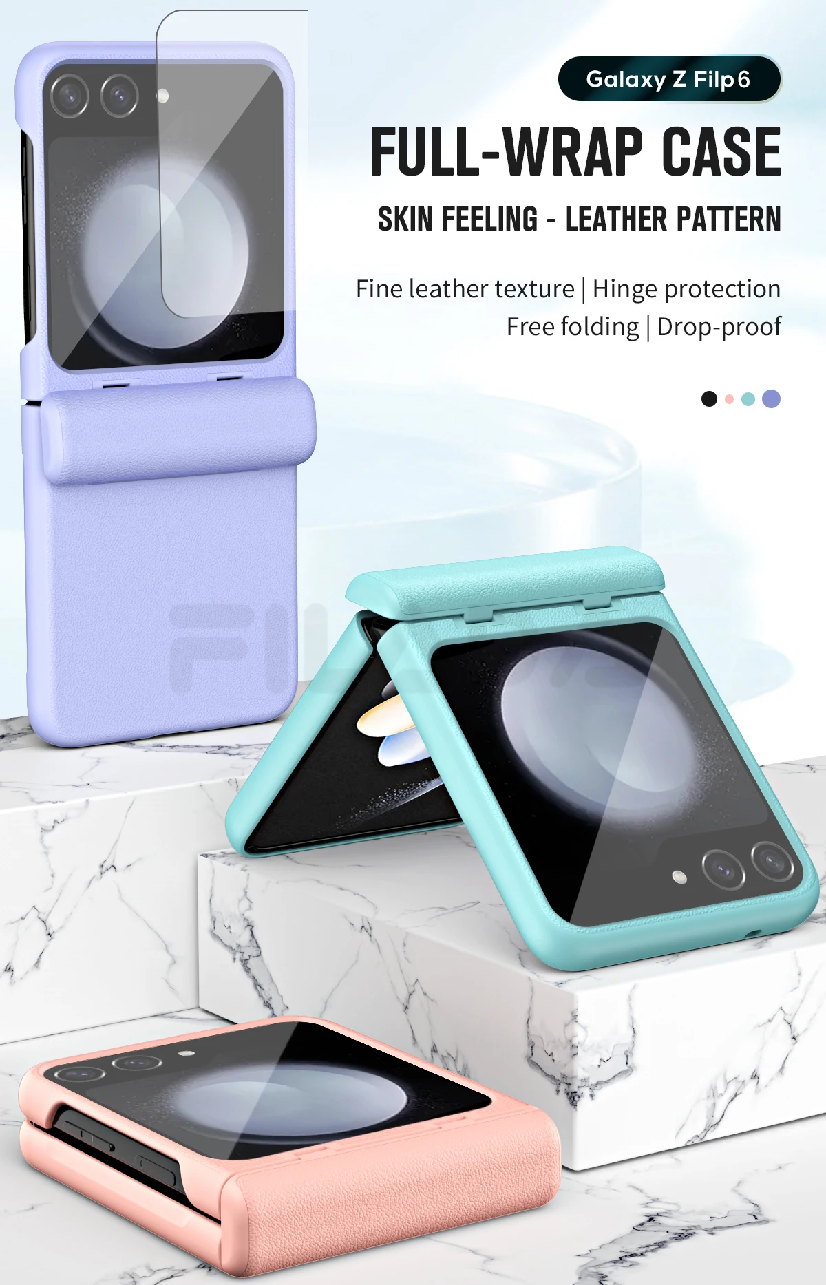 Leather Case with Hinge Protection For Samsung Galaxy Z Flip 6 - onlinemegasale.com Leather Case with Hinge Protection For Samsung Galaxy Z Flip 6 - onlinemegasale.com