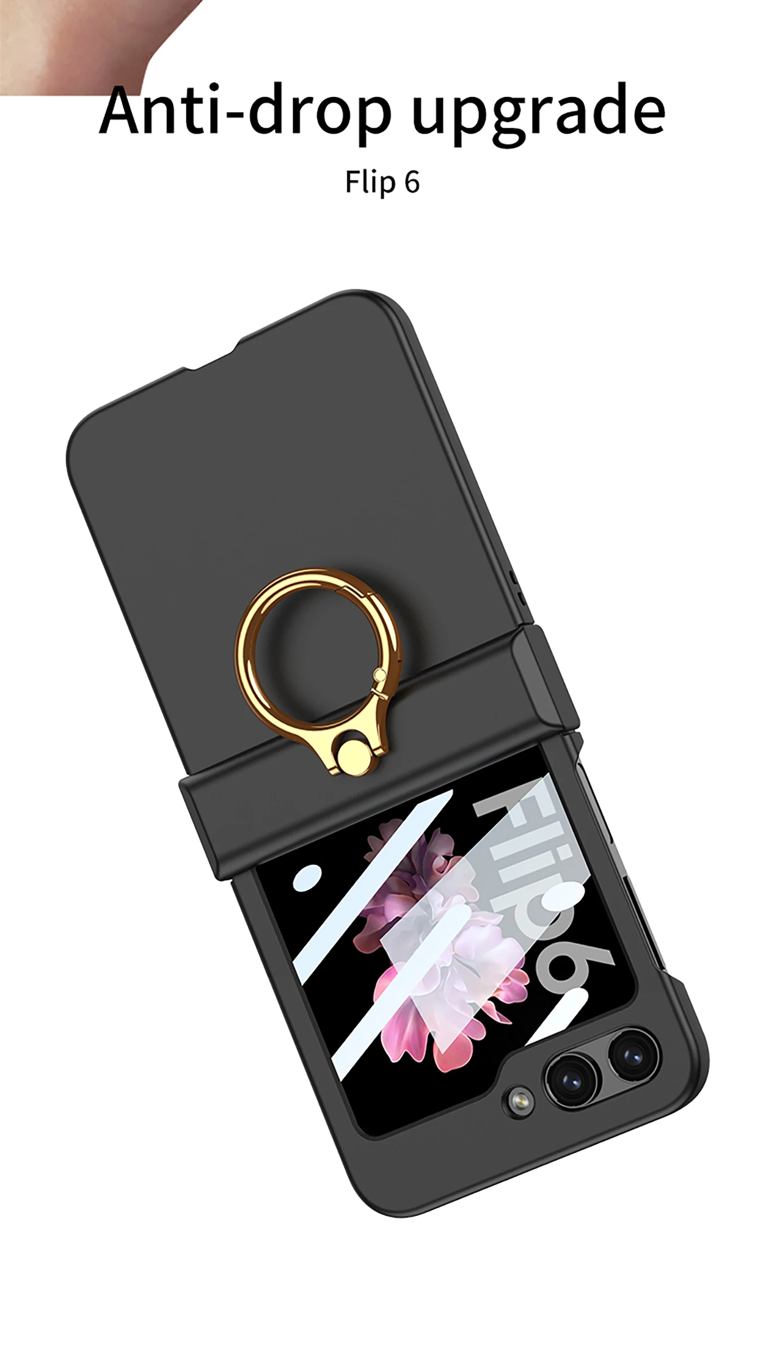 Ultra Thin Hard Case with Ring Holder for Samsung Galaxy Z Flip 6 - onlinemegasale.com