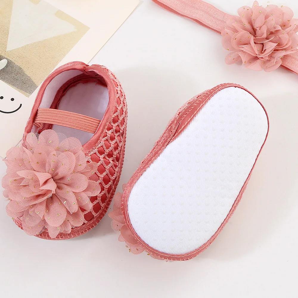 Newborn Infant Baby Girl Summer Kids Shoes Soft Sole Crib Prewalker Toddler Anti-Slip Solid Floral First Walkers - onlinemegasale.com