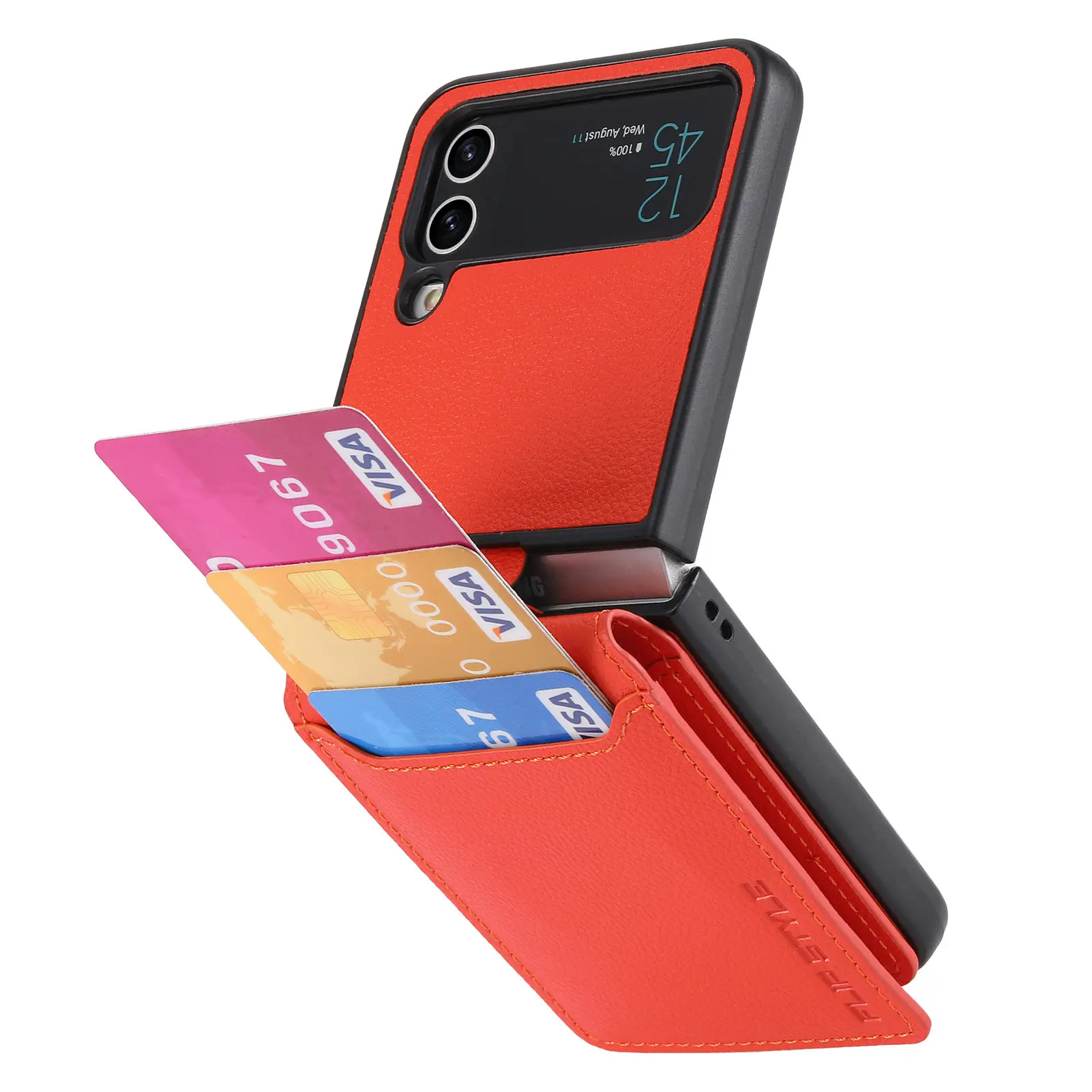 Luxury Leather Wallet Phone Case For Samsung Z Flip - onlinemegasale.com