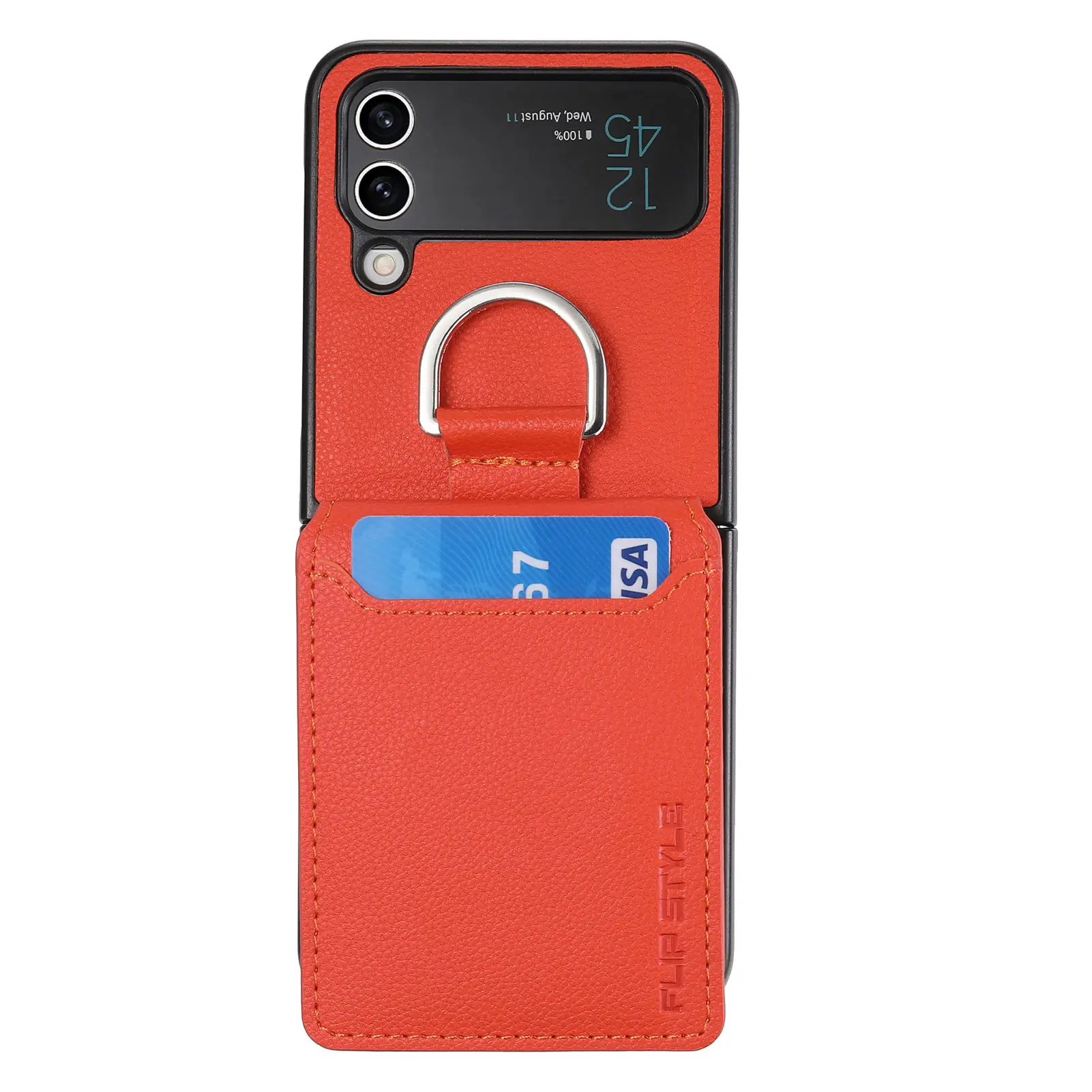 Luxury Leather Wallet Phone Case For Samsung Z Flip - onlinemegasale.com