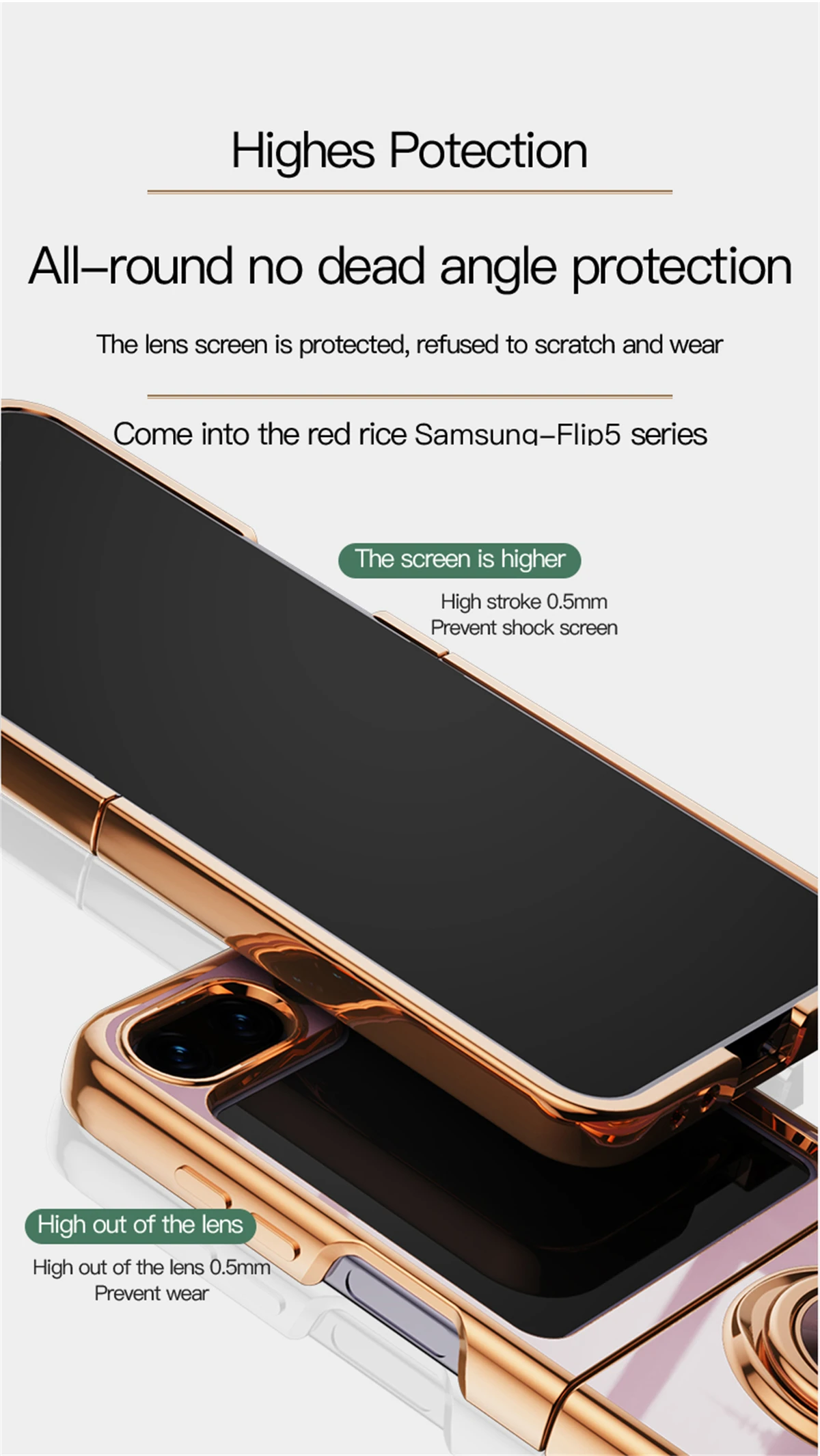 Luxury Electroplating Ring Holder Case For Samsung Galaxy Z Flip 5 - onlinemegasale.com Luxury Electroplating Ring Holder Case For Samsung Galaxy Z Flip 5 - onlinemegasale.com