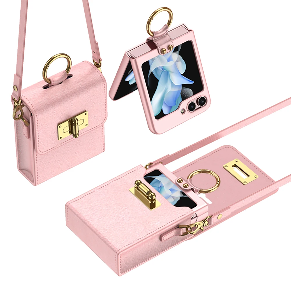 Leather Crossbody Bag Case for Samsung Galaxy Z Flip 5 - onlinemegasale.com Leather Crossbody Bag Case for Samsung Galaxy Z Flip 5 - onlinemegasale.com