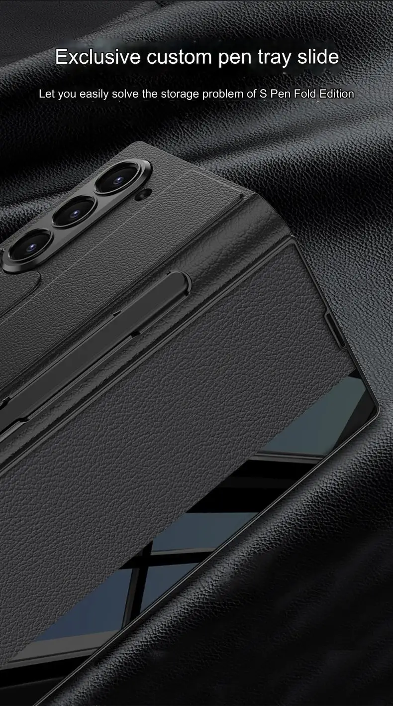 Vegan Leather S-Pen Flip Case for Samsung Galaxy Z Fold 6 | Built-in Glass Screen Protector & Card Slot Holder - onlinemegasale.com Vegan Leather S-Pen Flip Case for Samsung Galaxy Z Fold 6 | Built-in Glass Screen Protector & Card Slot Holder - onlinemegasale.com