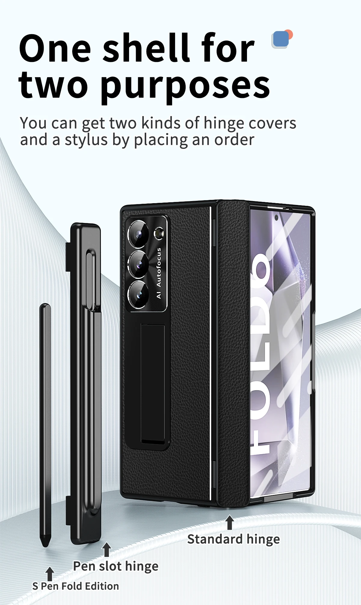 Leather Case with Bracket & Pen Holder For Samsung Galaxy Z Fold Series - onlinemegasale.com