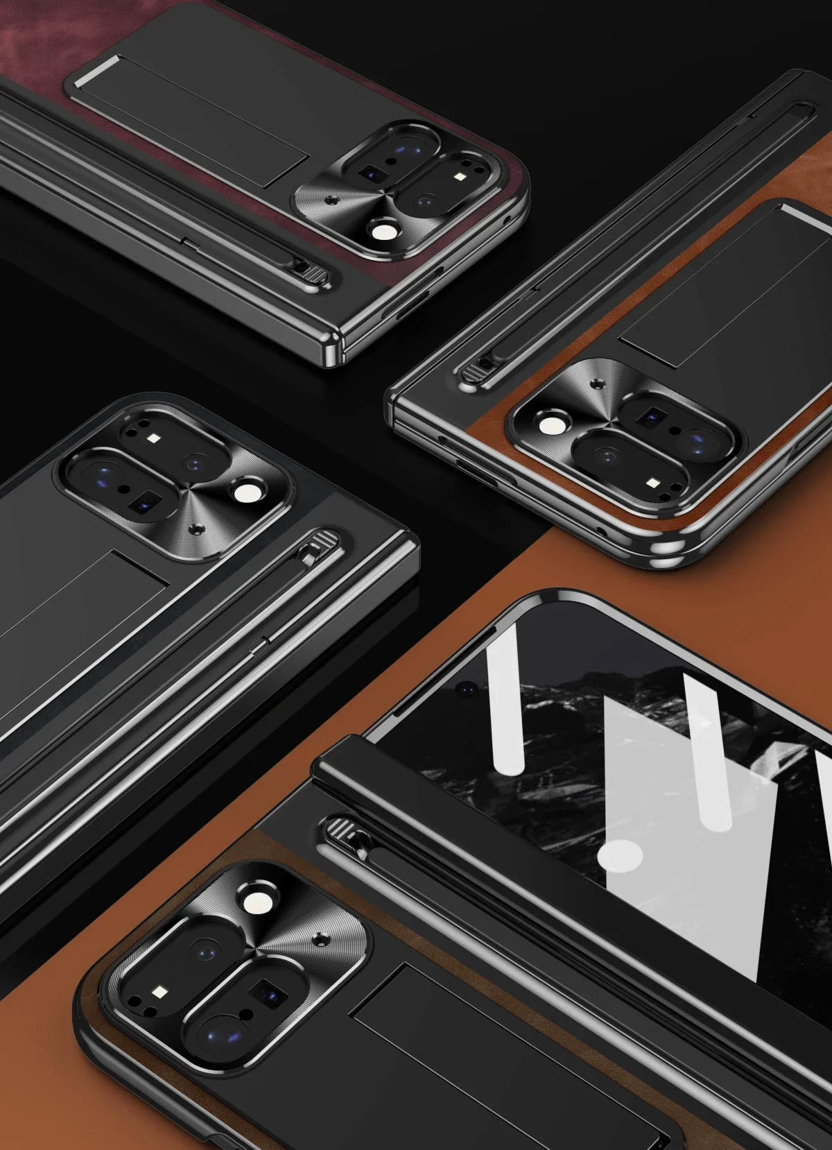 Leather Case With Touch Pen For Google Pixel 9 Pro Fold - onlinemegasale.com