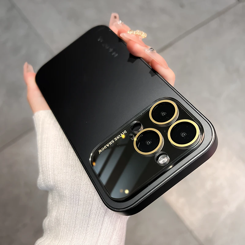Luxury Camera Lens Glass Full Protect Matte Phone Case for iPhone - onlinemegasale.com