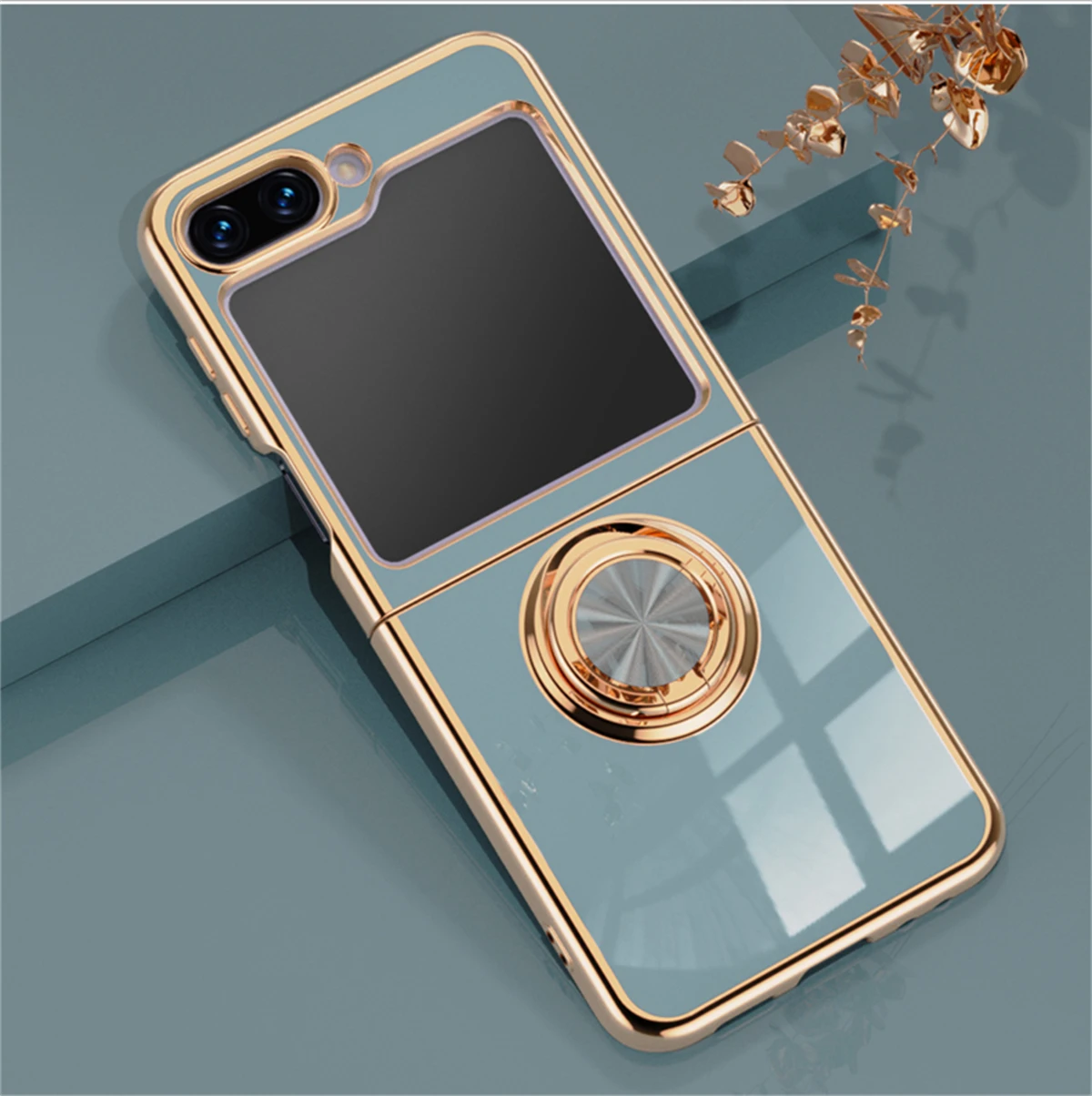 Luxury Electroplating Ring Holder Case For Samsung Galaxy Z Flip 5 - onlinemegasale.com Luxury Electroplating Ring Holder Case For Samsung Galaxy Z Flip 5 - onlinemegasale.com