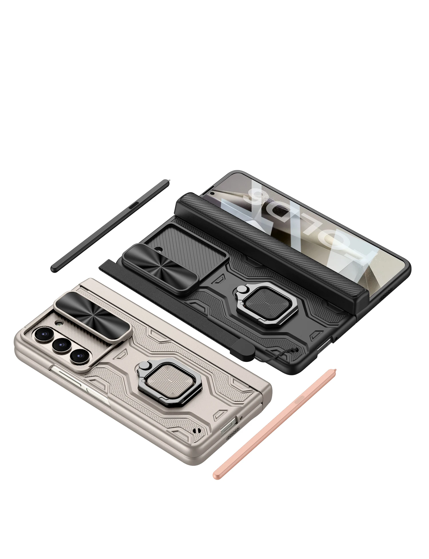 Full Protection Case with Pen Holder & Hinge Protection For Samsung Galaxy Z Fold 6 - onlinemegasale.com