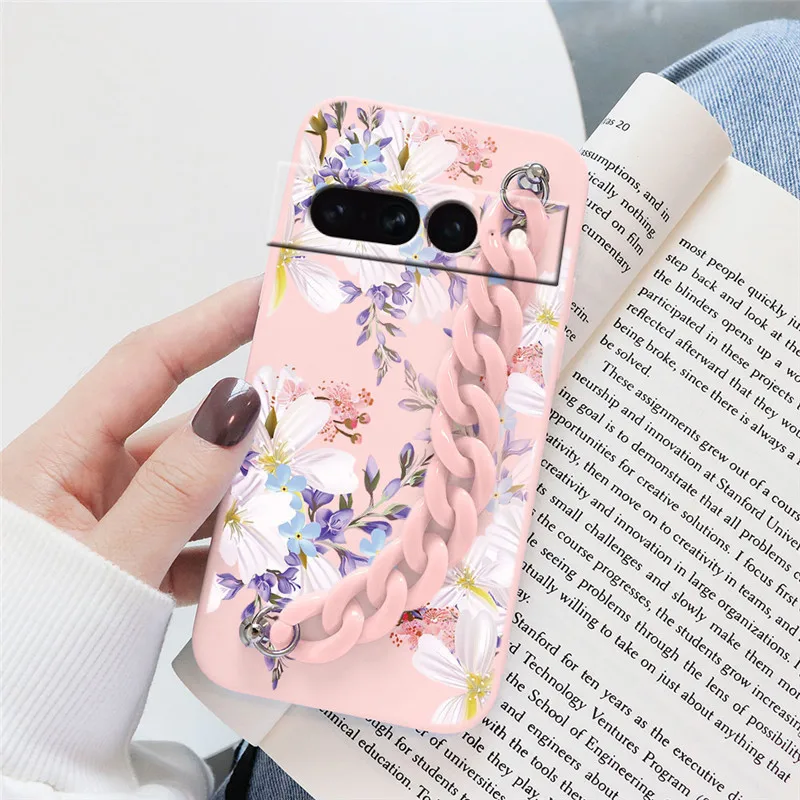 Flowers Silicone Matte Cover For Google Pixel 7 Pro - onlinemegasale.com