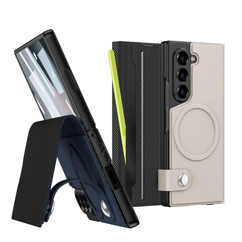 Magnetic Fiber Leather Case for Samsung Galaxy Z Fold 6 with MagSafe Charging | Split Body Protective Cover - onlinemegasale.com Magnetic Fiber Leather Case for Samsung Galaxy Z Fold 6 with MagSafe Charging | Split Body Protective Cover - onlinemegasale.com